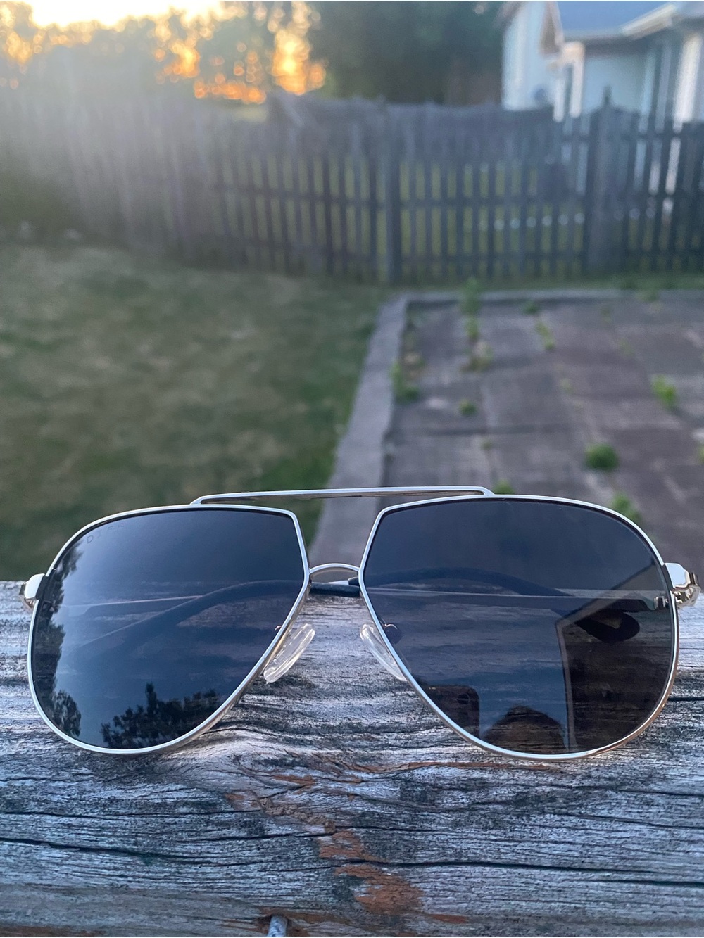 Diff Silver Aviator Women’s Sunglasses Black Lenses Summer Eyewear Travel Resort